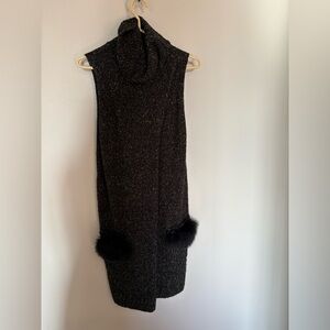 RUDSAK Black and Gray Knit Sweater fur and wool